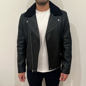 Rag & Bone Leather Jacket with Shearling Collar - NWT